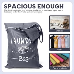 SnelShoppen - 2x Vouwbare Reiswaszakken met Rits - Herbruikbare Waszakken voor Reizen en Thuis - Ideaal voor Schoon en Vies Wasgoed - Compact en Licht — thumbnail 5