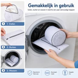Waszakken Wasmachine – Fijnmazige Wasnetjes voor Kleding en Lingerie – Beschermende Waszakjes met Ritssluiting – 3 Stuks 40x50 cm – Wit — thumbnail 3