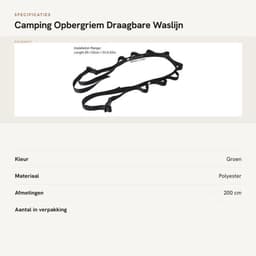 Dailygoods- Opbergriem Verstelbaar - Draagbare Waslijn - Nylon Touw - Camping Gear - Sterk Draagvermogen - Eenvoudig Ontwerp — thumbnail 3