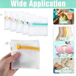 Luxe Waszakken voor Delicate Stoffen, 5 Stuks Herbruikbare Mesh Waszakken met Rits, Ideaal voor Reis en Wassen van Kleding — thumbnail 4