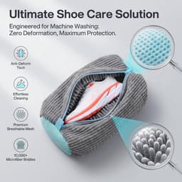 Schoenzak voor Wassen met Rits - Waszak voor Sneakers en Tennisschoenen, Multi Bescherming Grijs, 2 Stuks — thumbnail 5