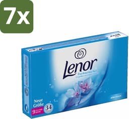 7 x Lenor - Droogtrommeldoekjes - Aprilfris - Textielverfrisser - 34 Doekjes - Droogtrommeldoekjes - Wasdoekjes - Textielverfrisser - Frisheid - Statische Elektriciteit — thumbnail 1
