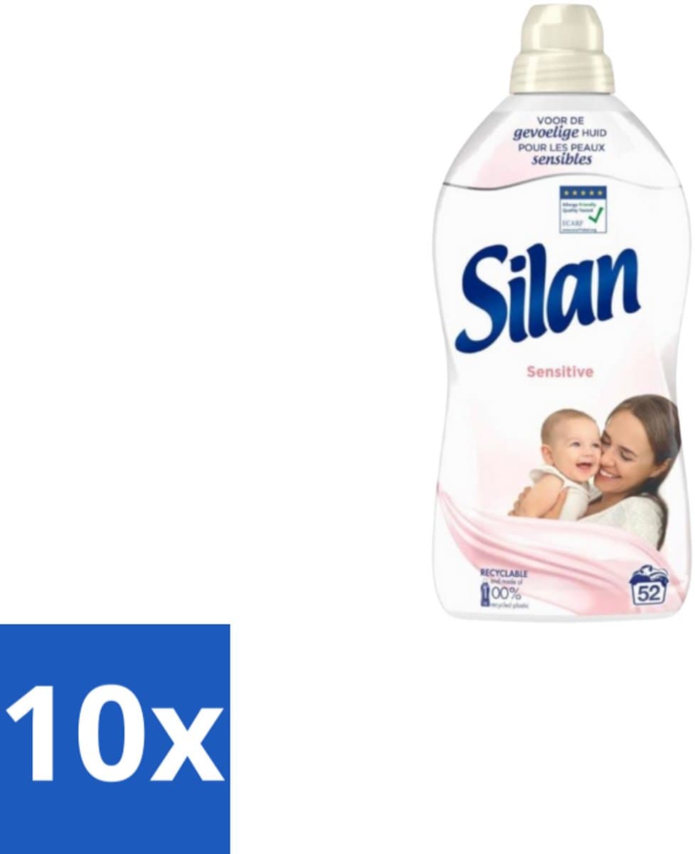 10 x Silan – Wasverzachter – Sensitive – 1144 ml - Wasverzachter - Gevoelige Huid - Hypoallergene - Huidvriendelijk - Wasgoed Zachtheid — afbeelding 1
