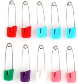 Veiligheidsspelden - Luierklemmen - Babyverzorging - Veilige sluiting - 10 stuks - Multicolor — thumbnail 1