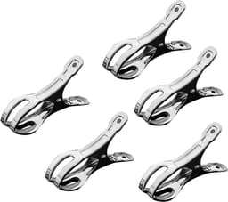 Roestvrijstalen wasknijpers - Metalen clips - Wasgoed drogen - Sterke klemming - 5 stuks - Zilver — thumbnail 5