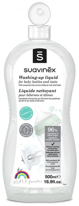 Suavinex Reinigingsgel voor Babyflessen en Spenen - 750 ml Afwasmiddel voor Bekers, Bordjes en Borstkolfonderdelen - Verwijdert Melk-, Pap- en Vruchtenresten - Zonder Parfum en Dermatologisch Getest - Dagelijks Gebruik — thumbnail 4
