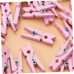Houten Knijpers - Mini Clips Pinnen - Foto's Ophangen - Creatieve Decoratie - 2.5 cm - Roze — thumbnail 5