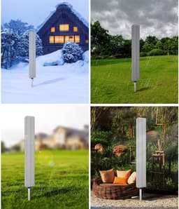 Droogmolen Hoes - 165 x 16 x 16 cm - Beschermhoes Universeel - Oxford-stof - Heavy Duty Roterende Waslijn Afdekking - Met rits en trekkoord - Waterdicht - Stofdicht - Winddicht - UV-bestendig - Voor Tuin, Binnenplaats, Buiten en op de Camping - Grijs — thumbnail 2