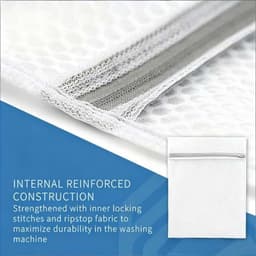Waszakken - Wasnetten - 50*60cm - Bescherm je Wasgoed en Wasmachine - Packing Cubes - Travel Organizer - 3 stuks - voor Wasgoed (Sokken, Lingerie & T-Shirts) - Wit — thumbnail 4