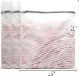 Waszakken - Wasnetten - 40*5OCM - Bescherm je Wasgoed en Wasmachine - Packing Cubes - Travel Organizer - 3 stuks - voor Wasgoed (Sokken, Lingerie & T-Shirts) - Wit — thumbnail 5