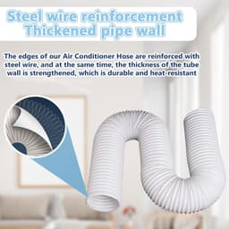 Afvoerslang Airco - Flexibele Slang - Airco Ventilatie - Versterkte Staaldraad - 13cm x 3m - Wit — thumbnail 4