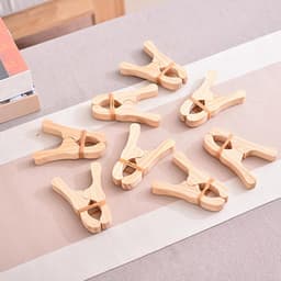 Houten wasknijpers - Klemmen set - Huishoudelijk organiseren - Splintervrije garantie - 6 stuks - Natuurlijk — thumbnail 4