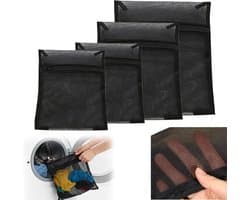 Set van 4 fijne waszakken met rits voor delicate kleding - Bescherming bij het wassen, 30x40cm, 40x50cm, 50x60cm, ideaal voor thuis en op reis
