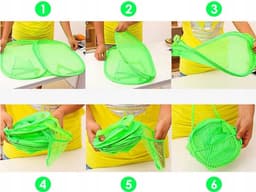 Opvouwbare Wasmand - Opbergmand 40L - Compact & Handig - Reis accessoires - Vakantie benodigdheden - Groen — thumbnail 4