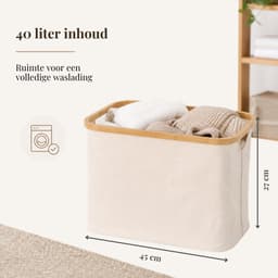 Trendy Meije® Opvouwbare Wasmand - Licht Beige - 40 Liter - Wasbox - Heupwasmand — thumbnail 3
