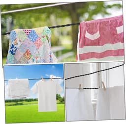 Waslijnen Buiten - Reis Waslijn - Kleding Drogen - Antislip Elastisch Touw - 3 Sets - Zwart — thumbnail 3