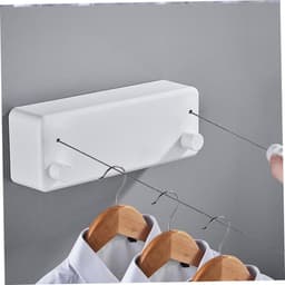 Uitschuifbare Waslijn - Waslijn Muur - Kleding Drogen - Geen Boren Nodig - 4.2 Meter - Wit — thumbnail 4