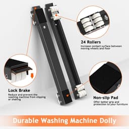 Gigicial Set van 2 Wasmachine Onderstel Transportroller Voor Wasmachine Koelkast Verstelbaar 44 70.5 cm Met 24 Wielen Rem Draagvermogen 300 kg — thumbnail 2
