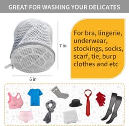2 stuks honingraat mesh waszakken voor delicate stoffen met rits, kleding waszakken voor ondergoed, lingerie, beha, kousen, sokken, extra sterk, om betere bescherming te bieden — thumbnail 5
