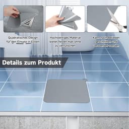 Geurafsluiters Douche - Afvoer Stopper - Geuren Binnenhouden - Flexibel Siliconen - 4 Stuks 20x20cm - Grijs — thumbnail 3