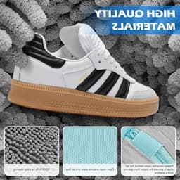 Schoenwaszakken voor de wasmachine - Set van 2, ideaal voor het reinigen van schoenen, wasnet voor schoenen, 360° reiniging, geschikt voor droger (grijs, 39 x 19 cm) — thumbnail 4