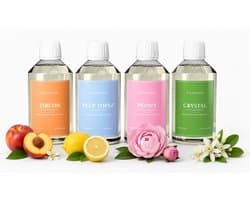 STEAMSTORY - Wasparfum - Bundel - 4x250ml – Luxe Geurboost voor je Was – Langdurige Frisheid – SteamStory (Zircon, Blue Topaz, Peony, Crystal) — afbeelding 1