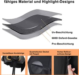 Draaibare hoes Geschikt voor wasrek, 180*16*16 cm, gemaakt van hoogwaardig waterdicht 600D-materiaal, UV-bestendig en milieuvriendelijk. — thumbnail 4