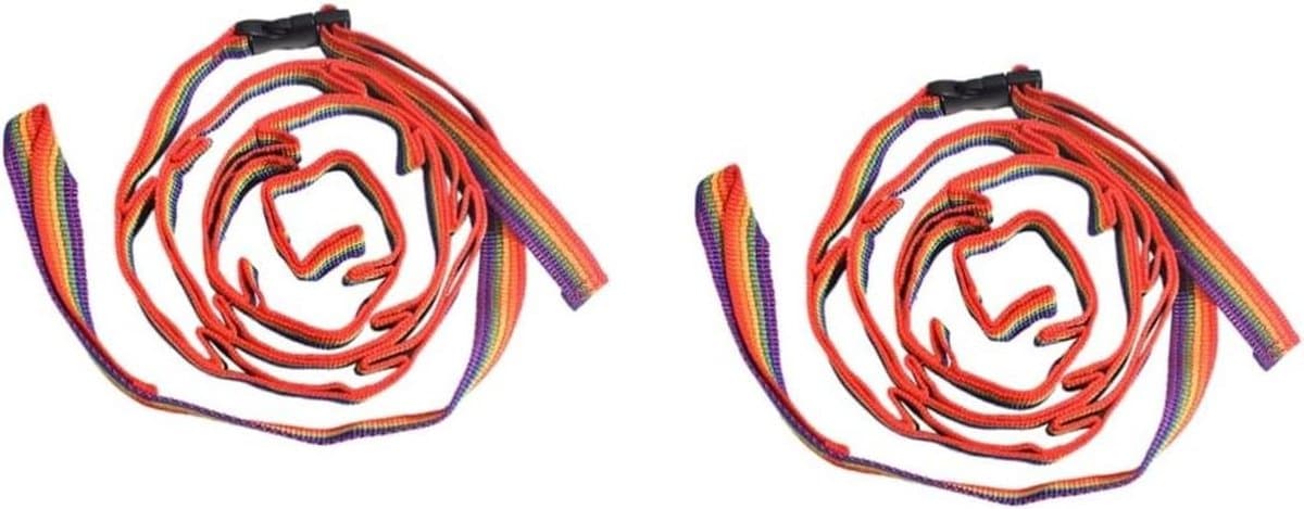 Reis Kledinglijn - Draagbare Drooglijn - Buiten Kleding Drogen - Verstelbaar Ophangkoord - 2 stuks - Kleurrijk — afbeelding 1