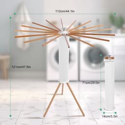 Dailygoods- Kledingdroogrek Supergrote Capaciteit - Inklapbaar Statief - Geschikt voor 16 Hangers - 112 Cm Hoogte - 40 Kg Capaciteit - Flexibele Ruimte - Wasdroger — thumbnail 3