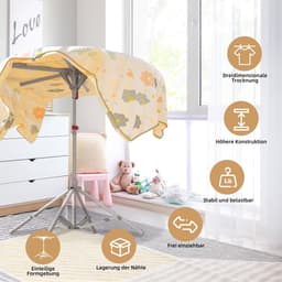 Dailygoods- Wasrek Inklapbaar - Hoogte Verstelbaar - Ruimtebesparend - Staand Droogrek - Kledingstandaard - Opvouwbaar Voor Binnen/Buiten — thumbnail 5