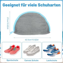 Dailygoods- Schoenwaszak 2 Stuks - Herbruikbare Waszak - Groot 40,5 x 27 cm - Met Ritssluiting - Geschikt voor Wasmachine/Droger - Chenille Materiaal — thumbnail 3