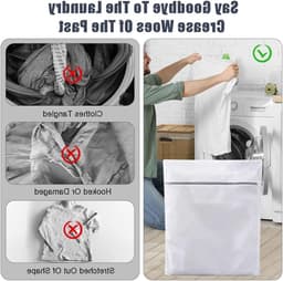 Set van 3 Wasnetten voor de Wasmachine - Fijne Mesh Polyester Waszakken met Verborgen Rits voor Dekens, Jassen en Bedlinnen - 50 x 60 cm en 80 x 90 cm — thumbnail 2