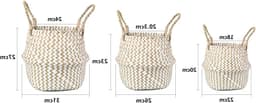 Handgeweven Wicker Wasmand, Decoratieve Opbergmand voor Thuis, Vouwbare Bamboe Mand met Deksel en Handvat (Wit, Groot) - Ideaal voor Kleding, Speelgoed en Planten — thumbnail 2