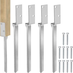Set van 4 Grondankers voor Swing en Tuin, 50 cm, Gegalvaniseerd Staal, Stabiliteit voor Speeltuin en Rozenboog — thumbnail 1