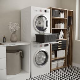 AHD® Tussenstuk Wasmachine Droger - Stapelkit - Tussenstuk Wasmachine en Droger - Tussenstuk Wasmachine Droger - Wit- Tussenstuk Wasmachine Droger Aeg - Wit - 54cm x 60cm x 8cm — thumbnail 5