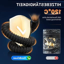 Ø75 mm Afvoerpijp, 2.5 m Flexibele Nylon Aluminium Slang met 2 Slangklemmen, Hittebestendig voor Vloerverwarming, Afzuigventilator en Ventilatiesysteem, Zwart — thumbnail 5