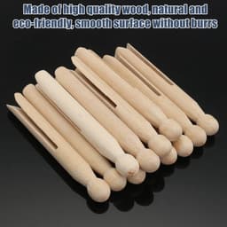 Houten Klemmen - Stormklemmen Wasknijpers - Knutselen Decoratie - Natuurlijk Milieuvriendelijk Hout - 11 cm 100 stuks - Naturel — thumbnail 4