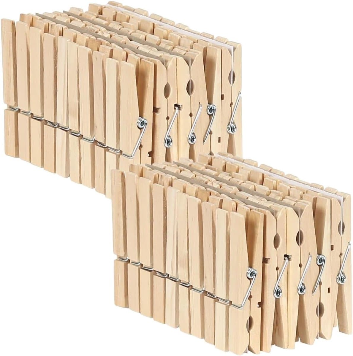 Hardhouten Wasknijpers - Houten Klemmen - Was Ophangen - Stormbestendig - 73 mm - Natuurlijk Hout — afbeelding 1