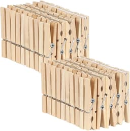 Hardhouten Wasknijpers - Houten Klemmen - Was Ophangen - Stormbestendig - 73 mm - Natuurlijk Hout — thumbnail 1