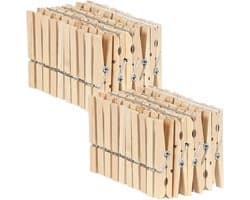Hardhouten Wasknijpers - Houten Klemmen - Was Ophangen - Stormbestendig - 73 mm - Natuurlijk Hout
