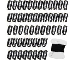 Dailygoods- Pruikclips 50 stuks - U-vormige Metalen Clips - Haarverlengingen - Siliconen Bescherming - Koolstofstaal - 3,3 x 1,6 cm - Haarklemmen