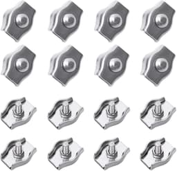 Dailygoods- Kabelklemmen Roestvrij Staal 304 - Zelfklevende Bevestigingsklemmen - Rigging Bevestigingselementen - Voor Waslijn/Banners - Duurzaam/Robuust - 8 x 15 mm - Bevestigingsklem — thumbnail 1