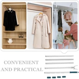 Dailygoods- Kledingstang Uittrekbaar - Kledingroede - Waslijnstang - Beugelgrijper - Duurzaam Materiaal - Praktisch Hulpmiddel - Waslijn — thumbnail 2