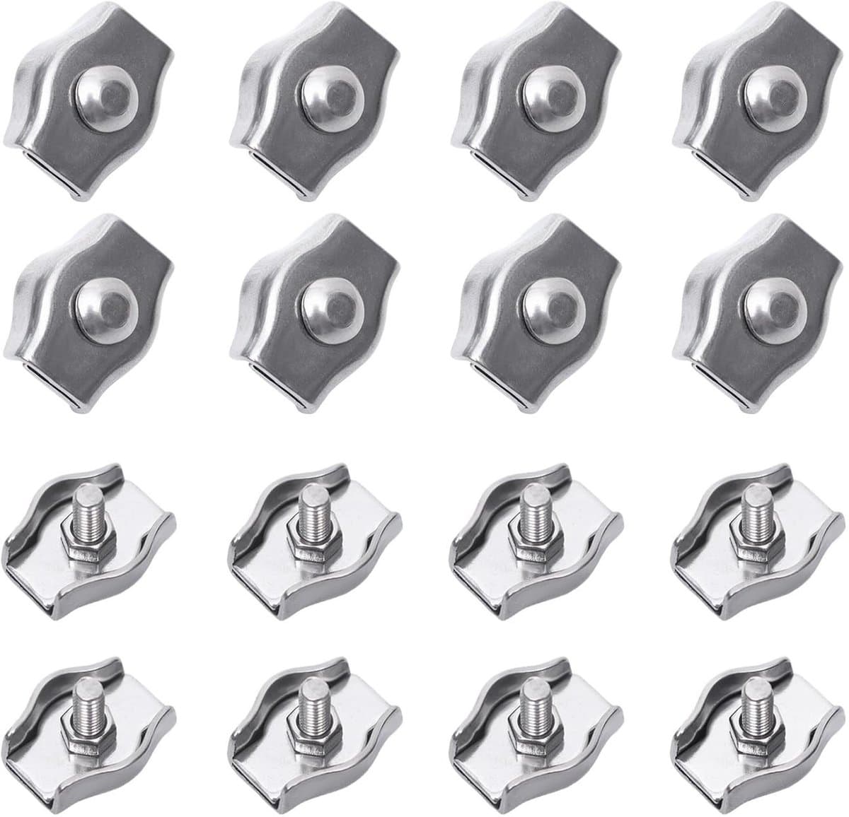 Dailygoods- Kabelklemmen Roestvrij Staal 304 - Zelfklevende Bevestigingsklemmen - Rigging Bevestigingselementen - Voor Waslijn/Banners - Duurzaam/Robuust - 8 x 15 mm - Bevestigingsklem — afbeelding 1