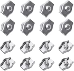 Dailygoods- Kabelklemmen Roestvrij Staal 304 - Zelfklevende Bevestigingsklemmen - Rigging Bevestigingselementen - Voor Waslijn/Banners - Duurzaam/Robuust - 8 x 15 mm - Bevestigingsklem — thumbnail 1