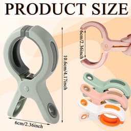 Dailygoods- Knijpers Jumbo Formaat - Handdoekclips Winddicht - Handdoekklemmen Strandstoelen - Antislip Rubberen Afdichtingen - 6 Stuks - Geschikt voor Beddengoed en Wasgoed — thumbnail 5