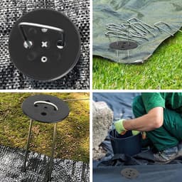 Set van 50 Zwarte Plastic Grondankers voor het Bevestigen van Tuinclips, Mulch en Onkruiddoek — thumbnail 2