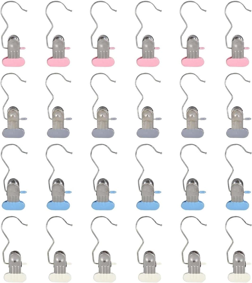 RVS Kledingknijpers Set van 24 - Antislip Kledinghanger Clips voor Handdoeken, Sokken en Broeken met 360° Rotatie Functie — afbeelding 1