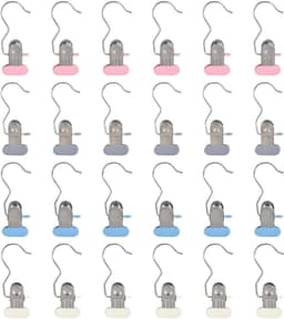 RVS Kledingknijpers Set van 24 - Antislip Kledinghanger Clips voor Handdoeken, Sokken en Broeken met 360° Rotatie Functie — thumbnail 1