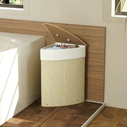 HOMCOM Wasmand - Bamboe - 35x35x60cm - Natuurlijk Hout — thumbnail 5
